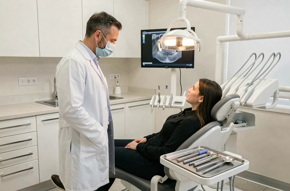 Dentiste et patiente dans une salle de soins du Centre Médical et Dentaire Nancy Saint-Georges Dentylis