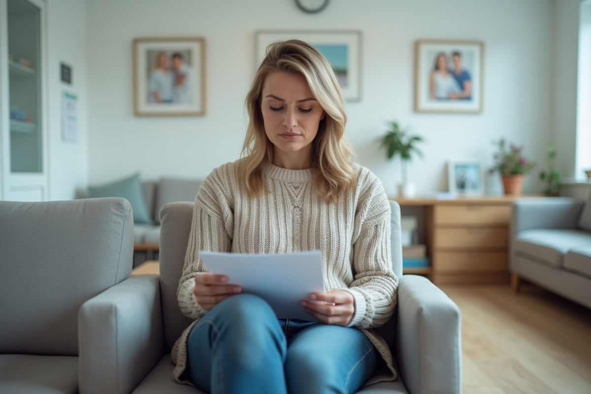 Femme d'âge moyen en salle d'attente médicale