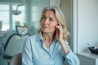 Femme dentaire en salle d'attente moderne et lumineuse