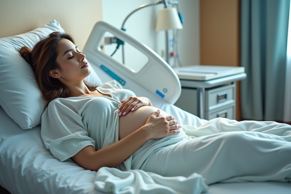 Femme enceinte reposant paisiblement dans une maternité