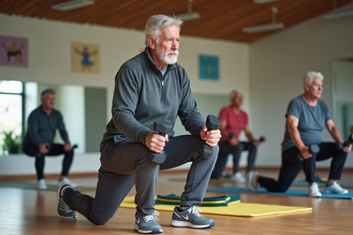 Homme senior faisant de l