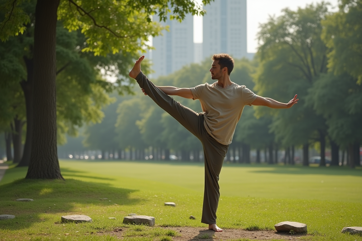 Jeune homme en posture de l