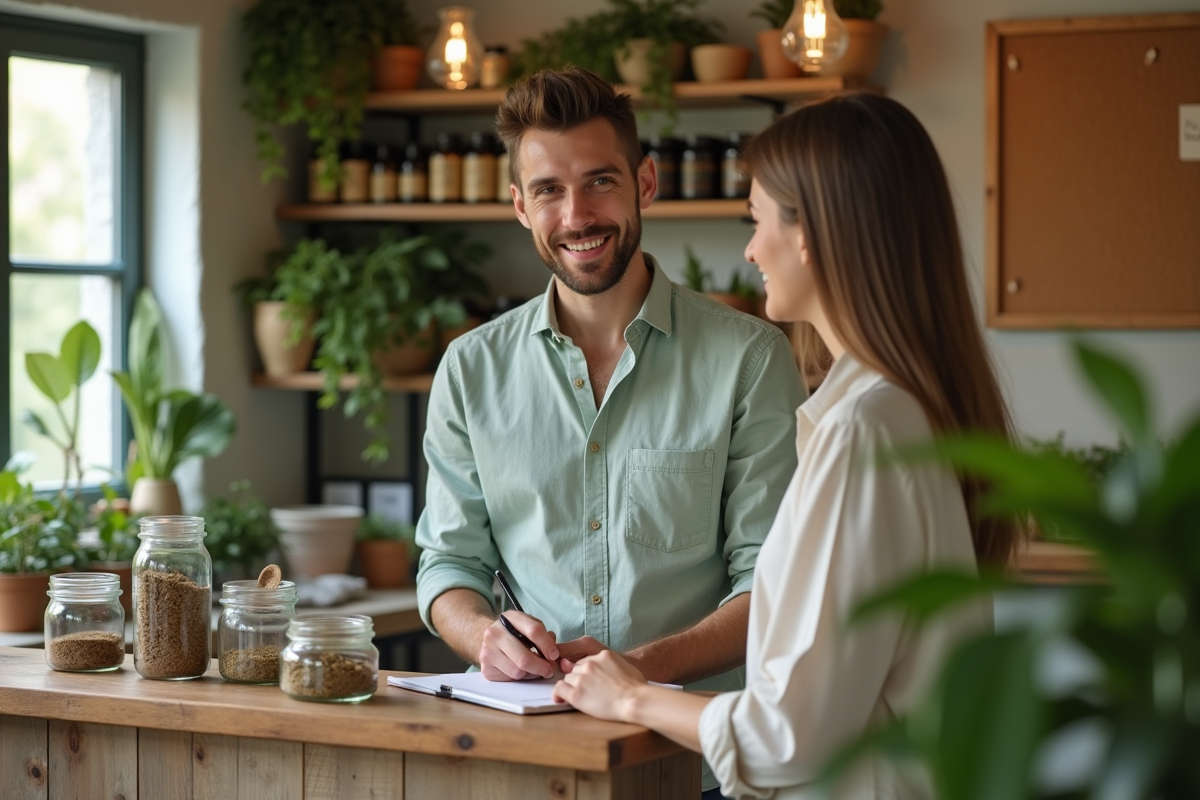 Jeune naturopathe souriant dans une clinique naturelle