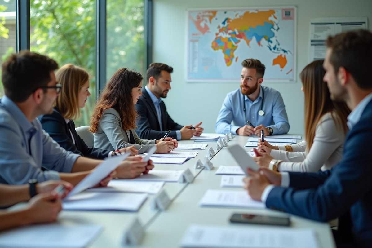 Professionnels de santé en réunion autour d